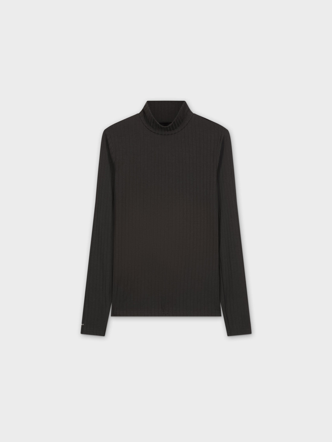 RIBBED JERSEY TURTLENECK-BLACK