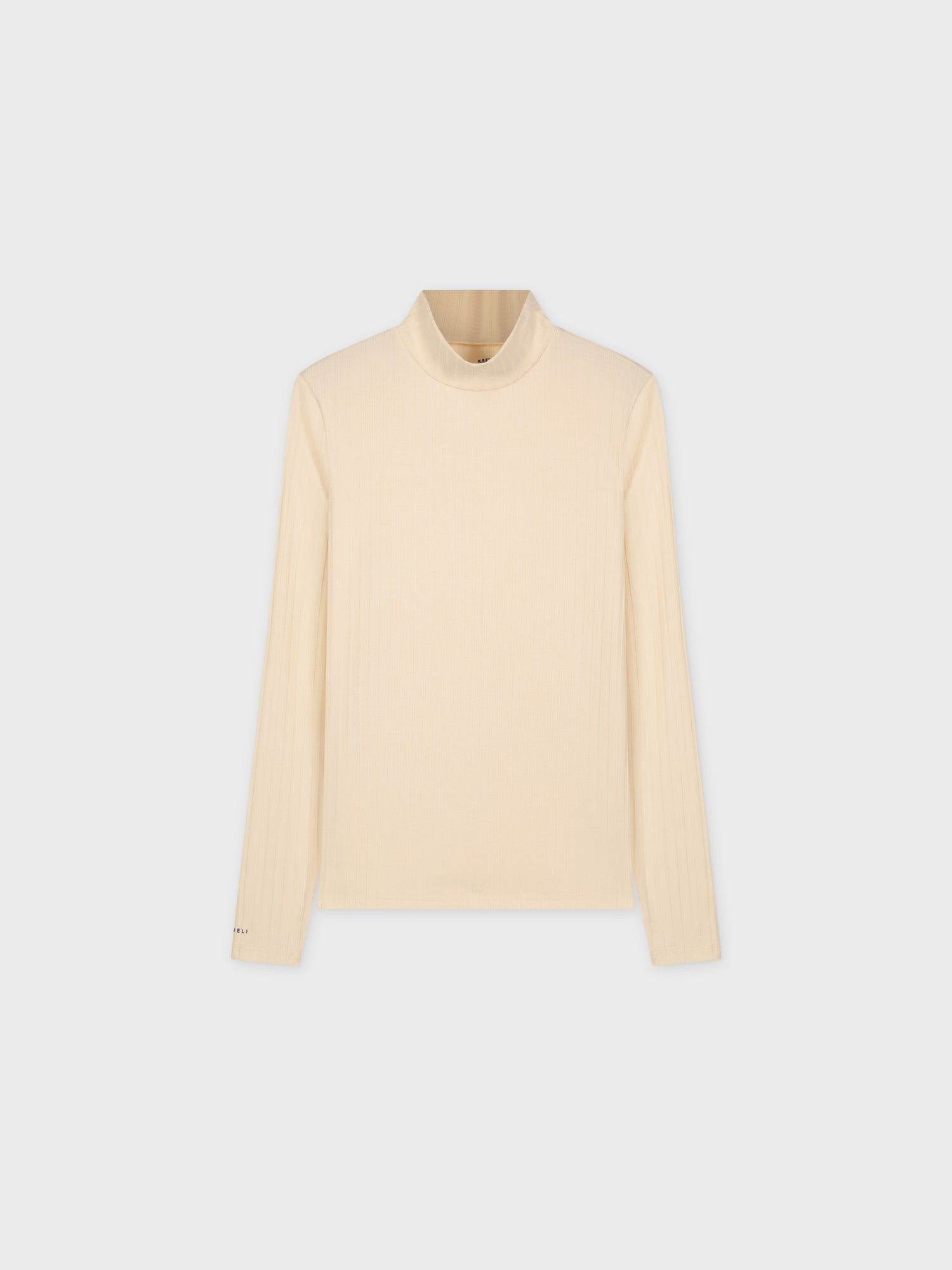 RIBBED JERSEY TURTLENECK-CREAM