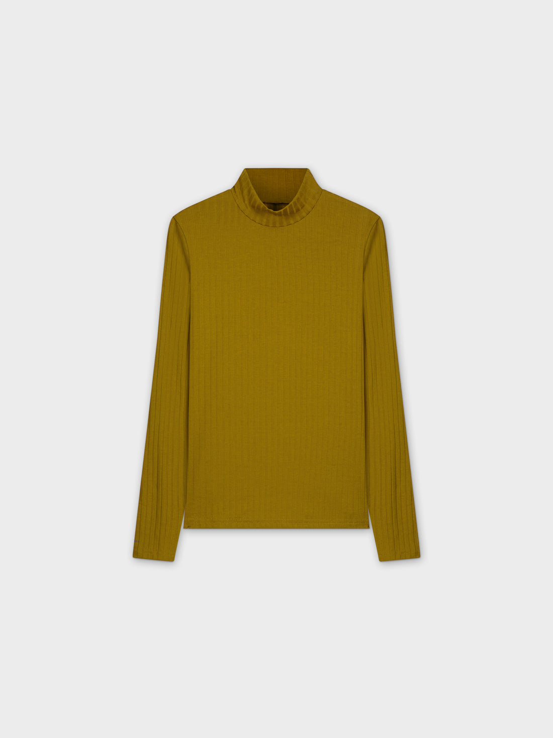 RIBBED JERSEY TURTLENECK-GOLD