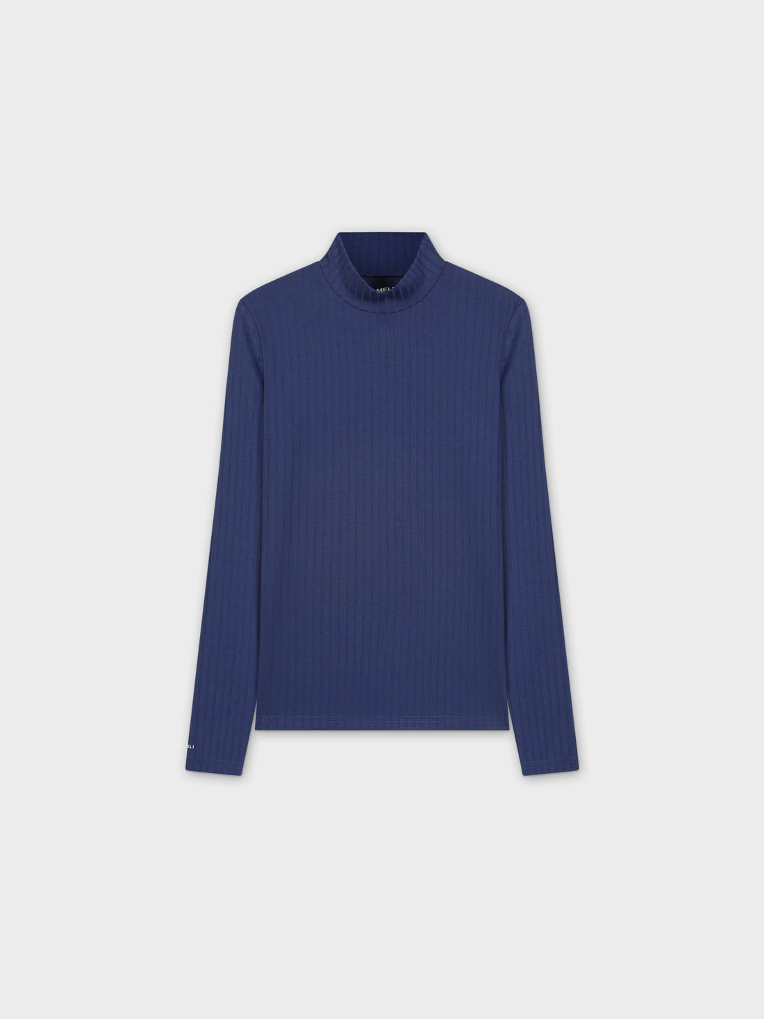 RIBBED JERSEY TURTLENECK-NAVY