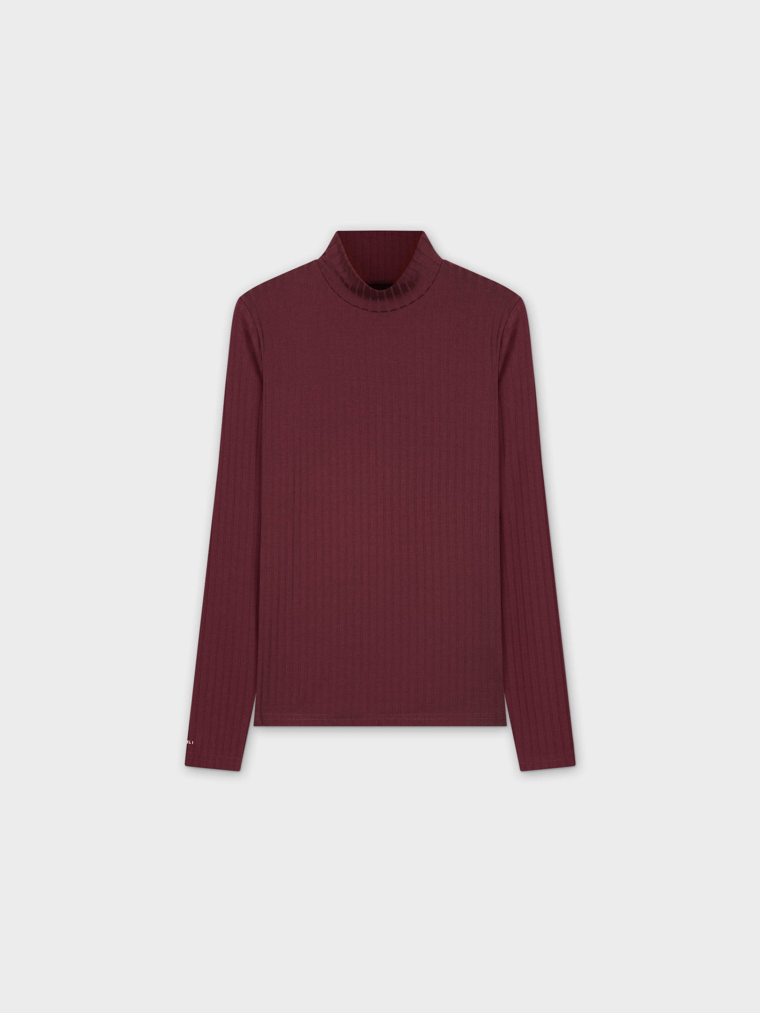 RIBBED JERSEY TURTLENECK-PURPLE