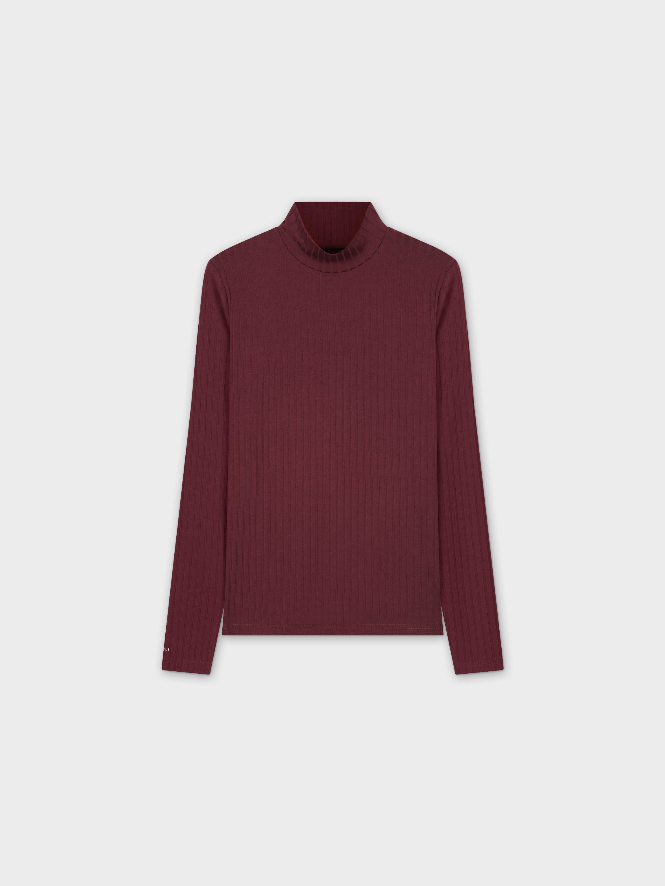 RIBBED JERSEY TURTLENECK-PURPLE