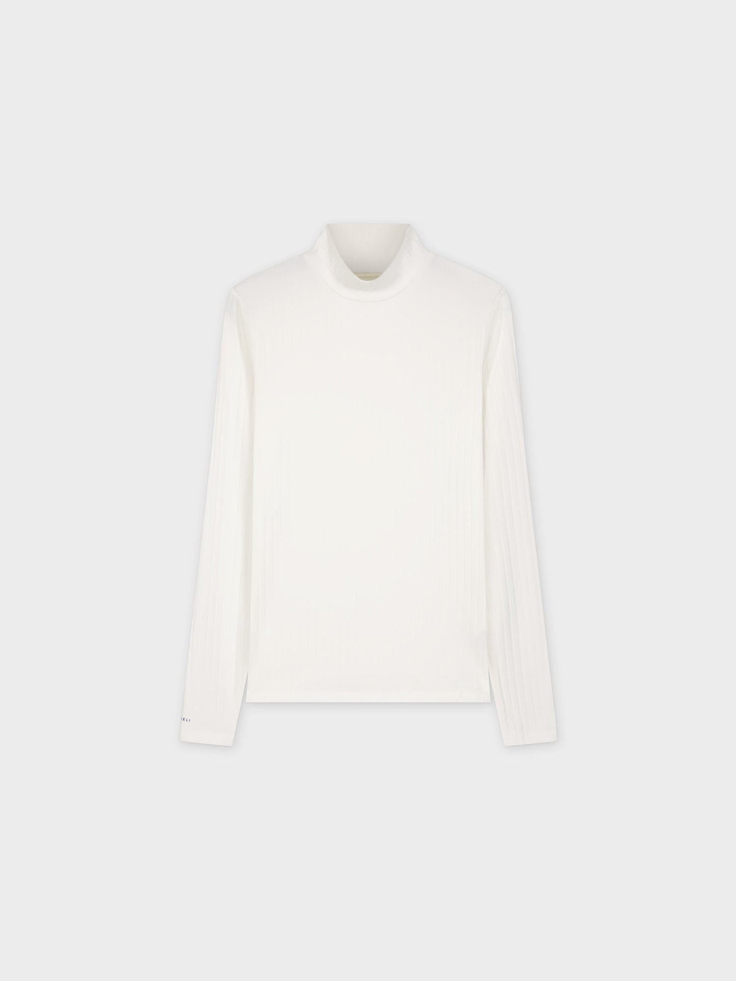 RIBBED JERSEY TURTLENECK-WHITE