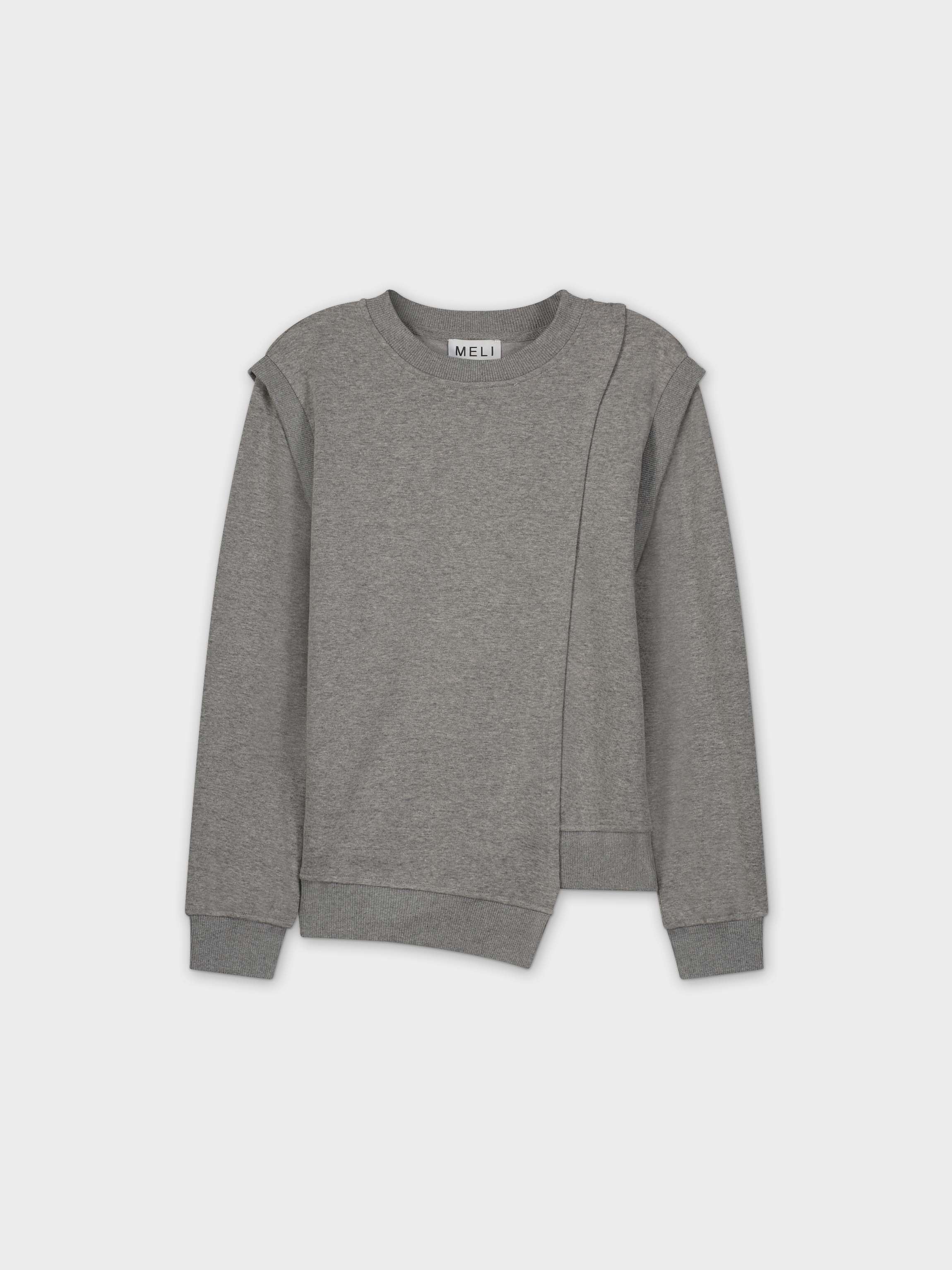 SUDADERA COSTURA LATERAL-GRIS JAPEADO