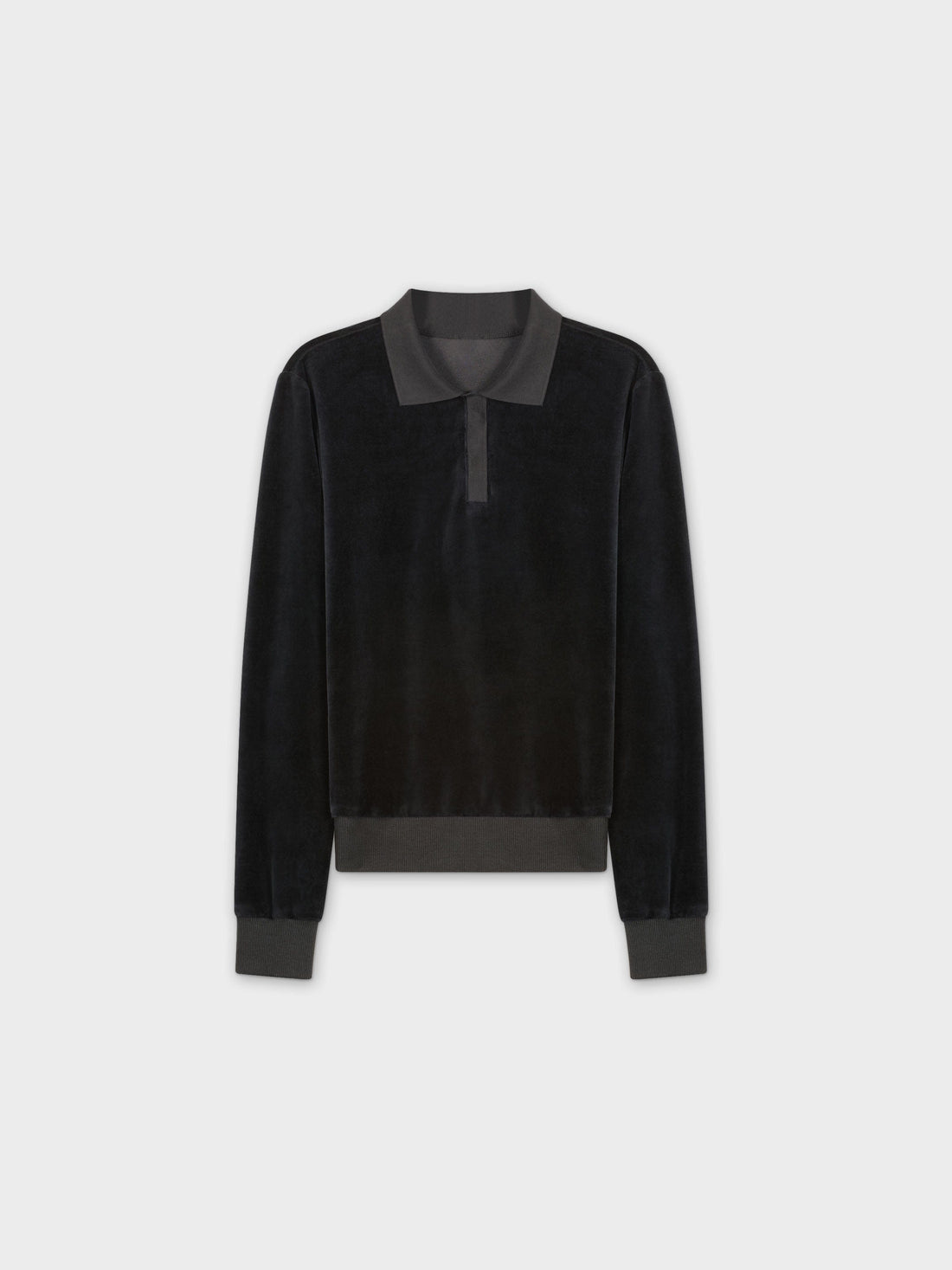 VELOUR COLLAR SWEATSHIRT-BLACK