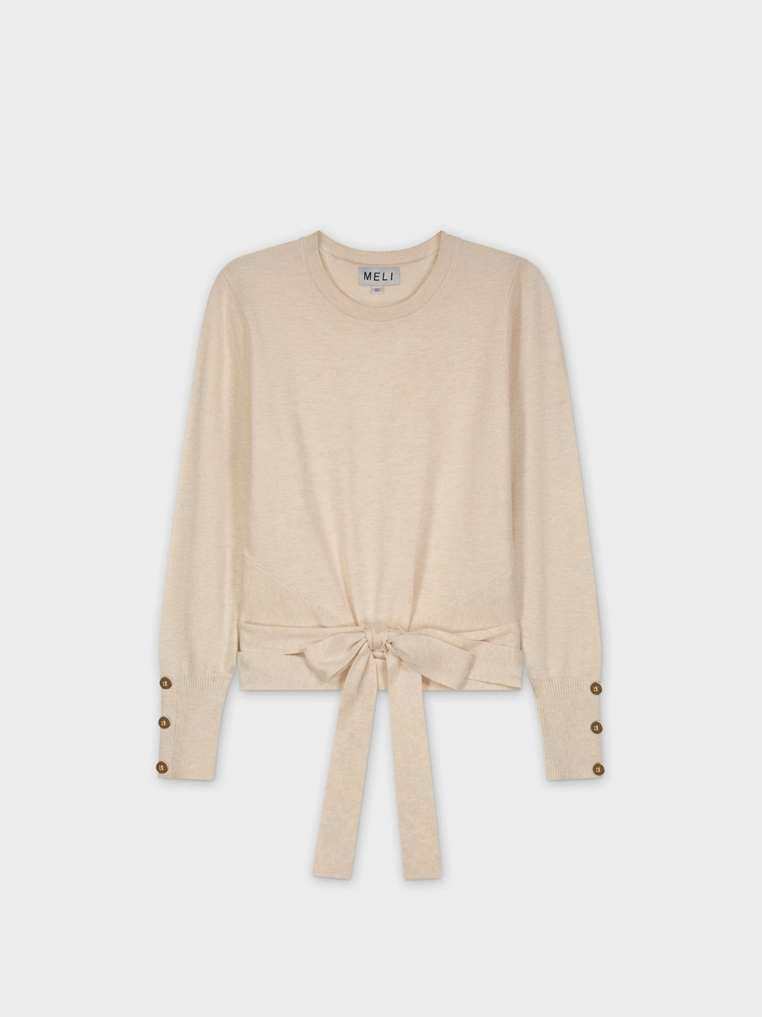 Wrap Tie Sweater-Cream