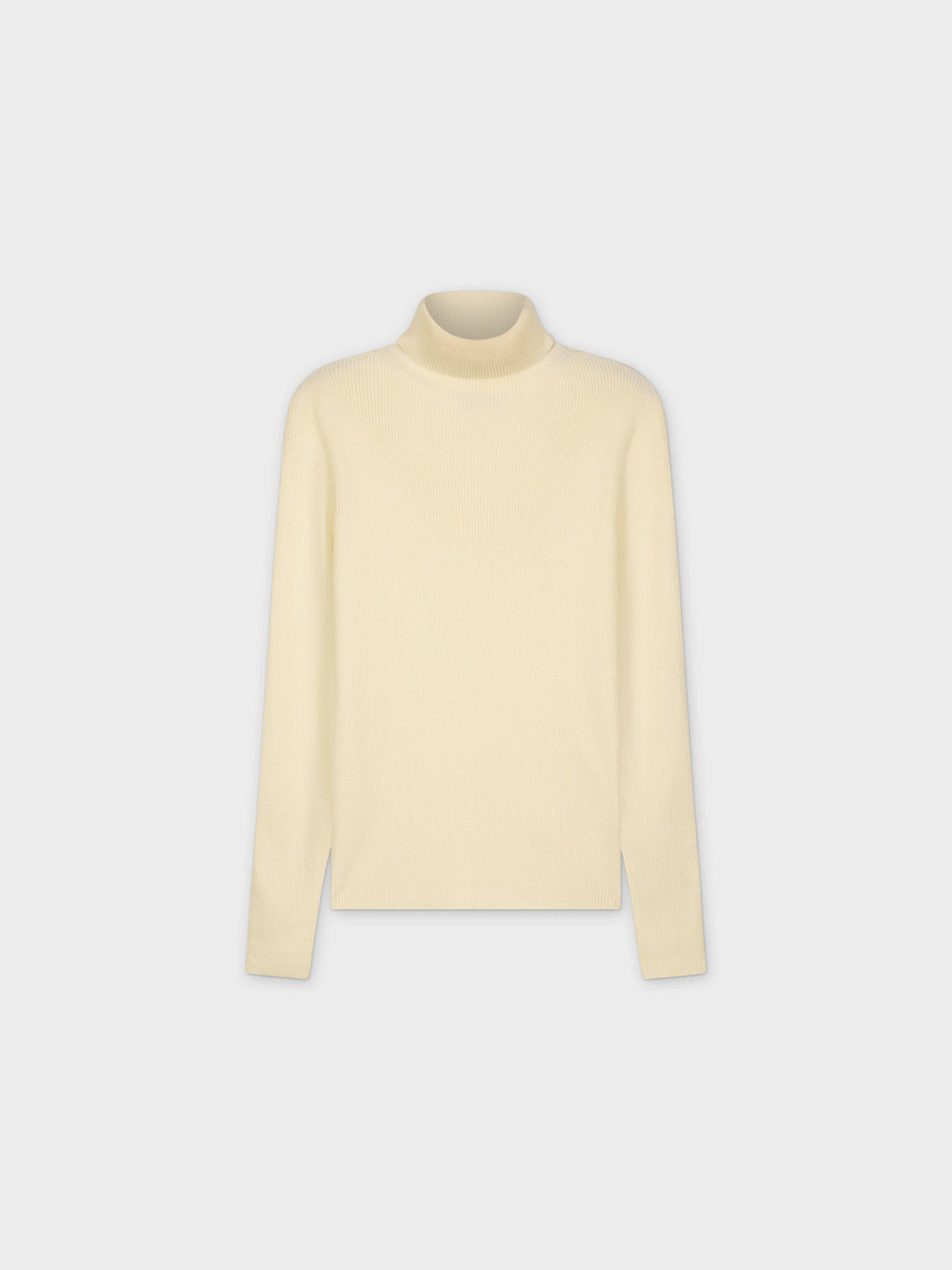 Knit Ribbed Turtleneck-Cream