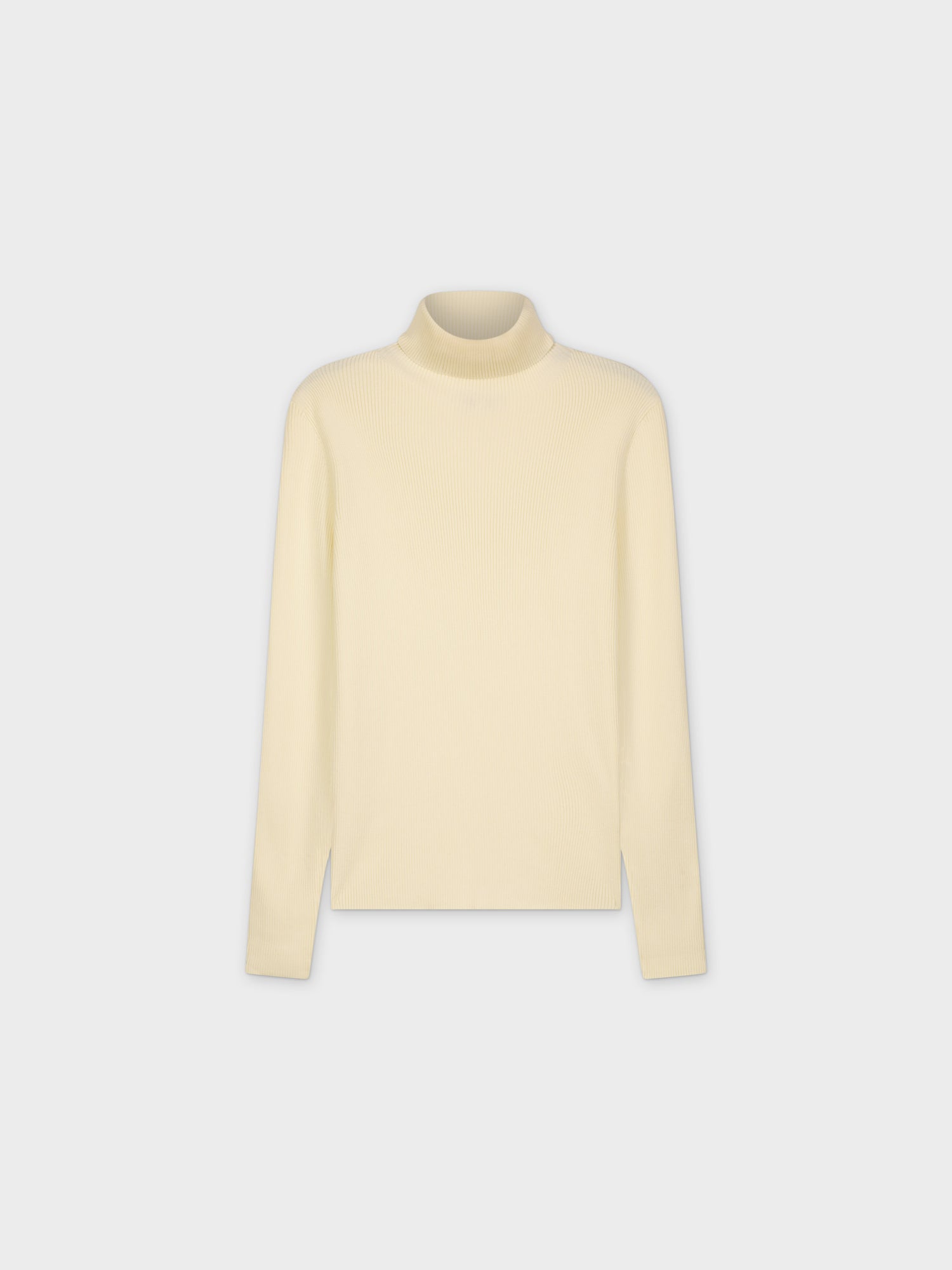 Knit Ribbed Turtleneck-Cream