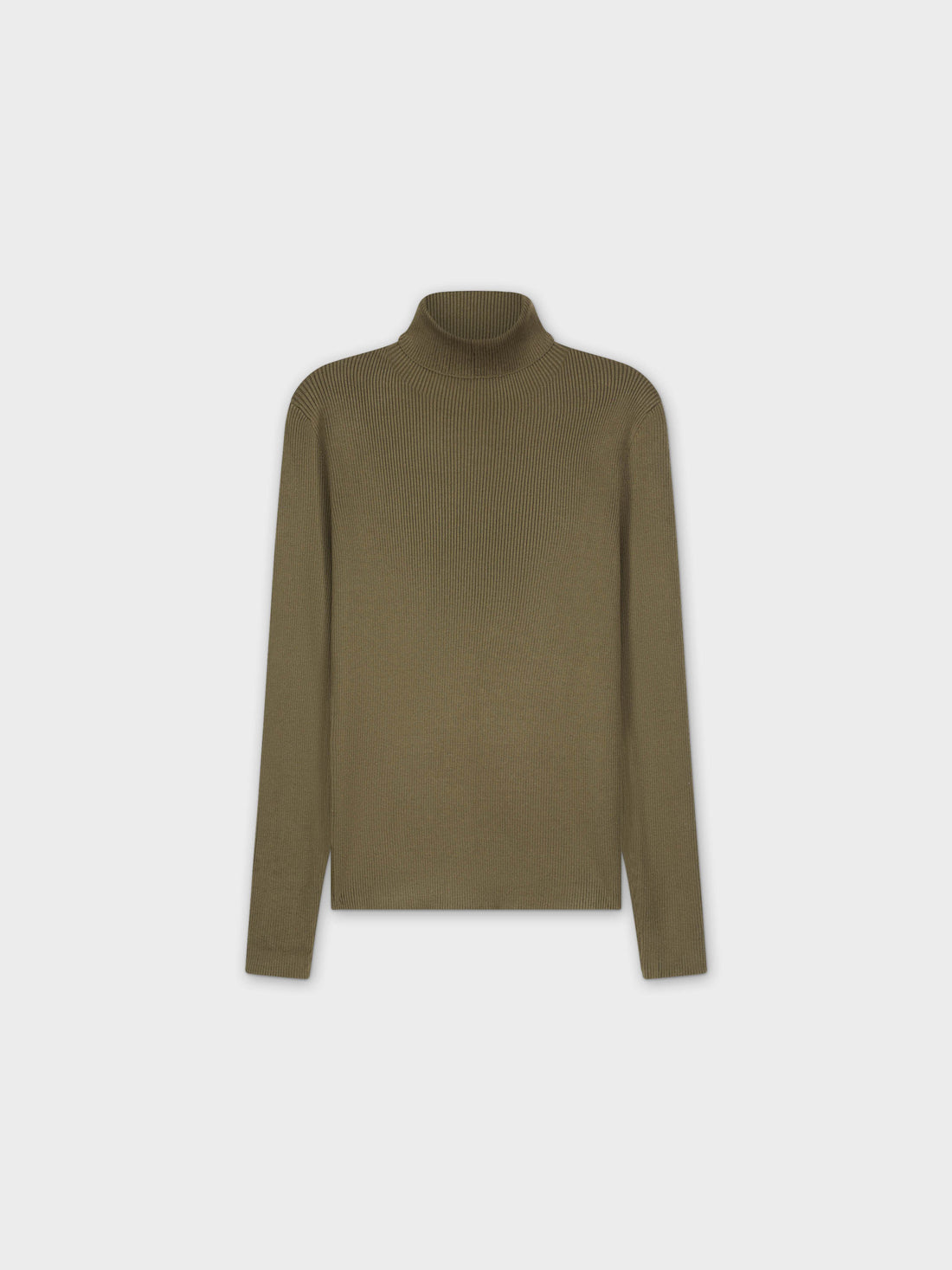 Knit Ribbed Turtleneck-Green