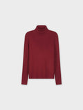Knit Ribbed Turtleneck-Maroon