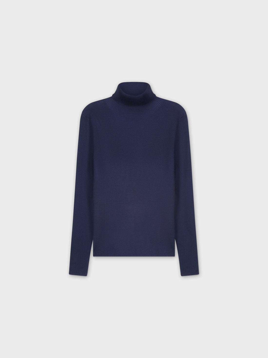 Knit Ribbed Turtleneck-Navy