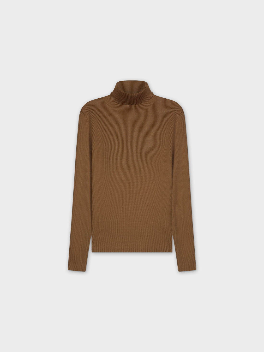 Knit Ribbed Turtleneck-Taupe