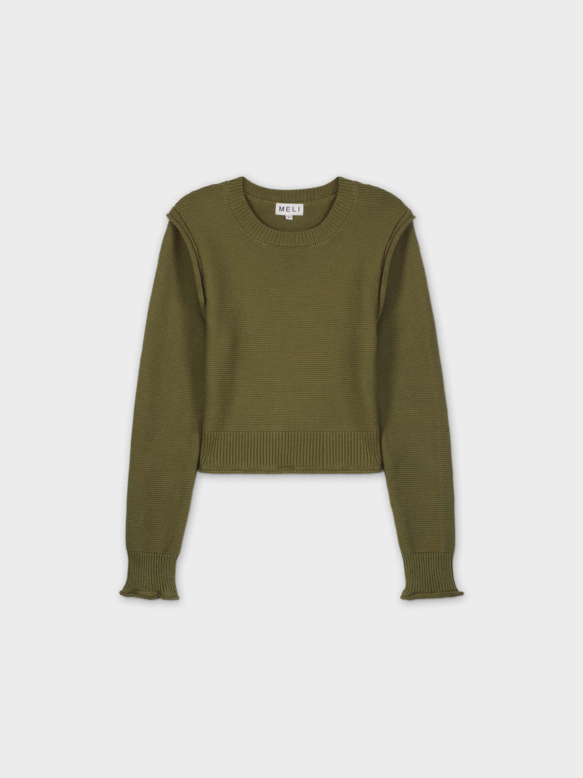 Raw Seam Sweater-Olive