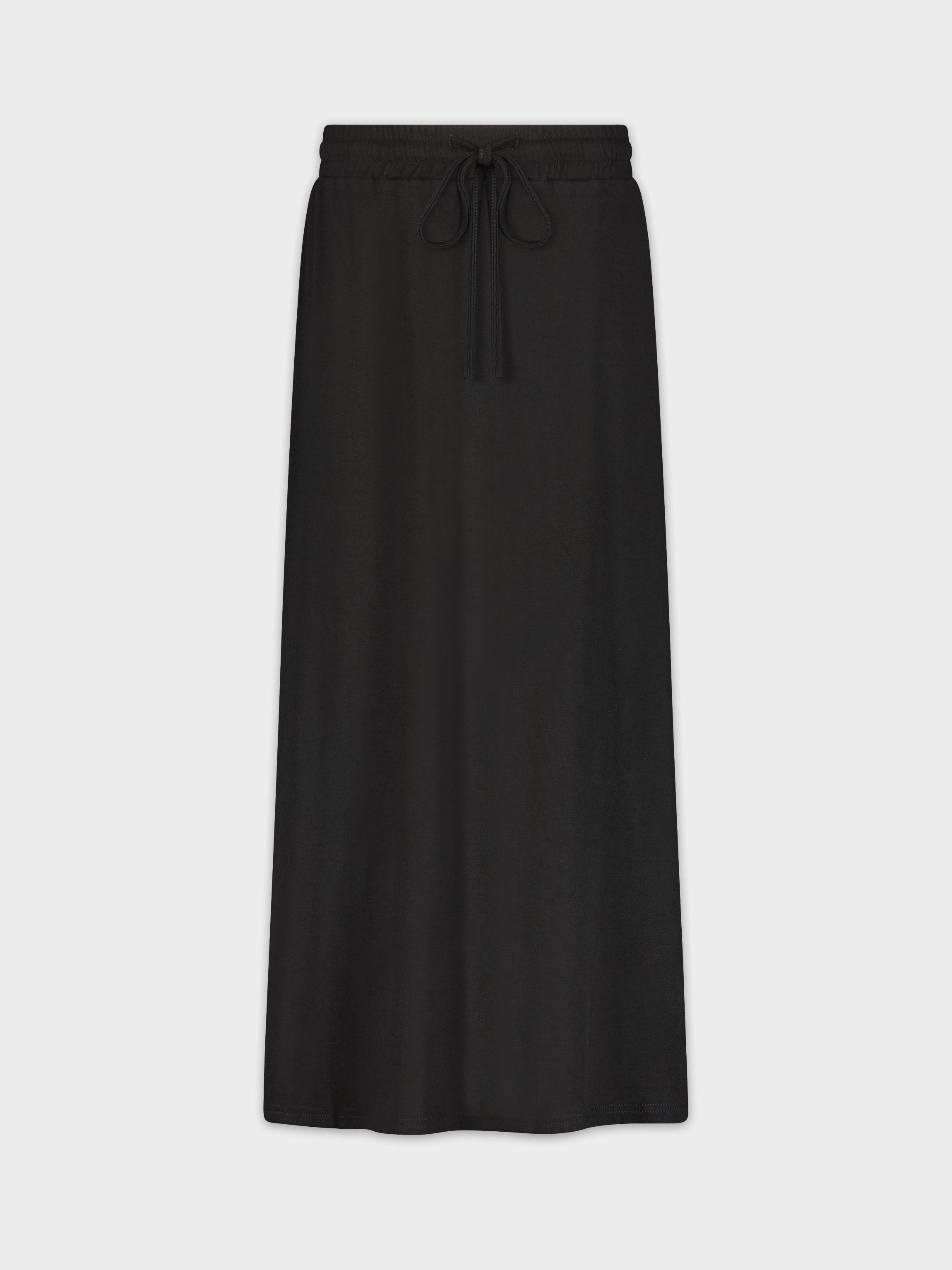 Heathered Drawstring Skirt-Black