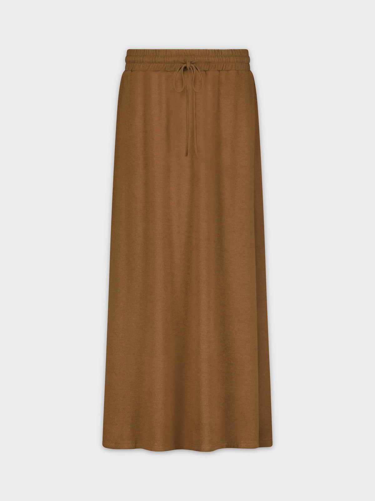 Heathered Drawstring Skirt-Brown