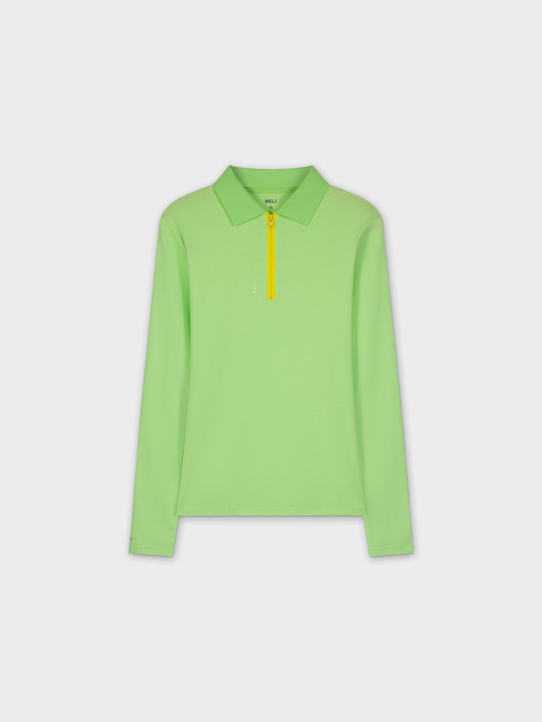 COLORED ZIPPER TEE-LIME GREEN/YELLOW