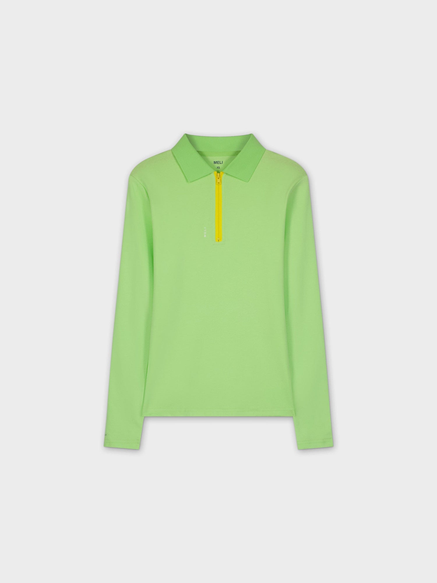 COLORED ZIPPER TEE-LIME GREEN/YELLOW