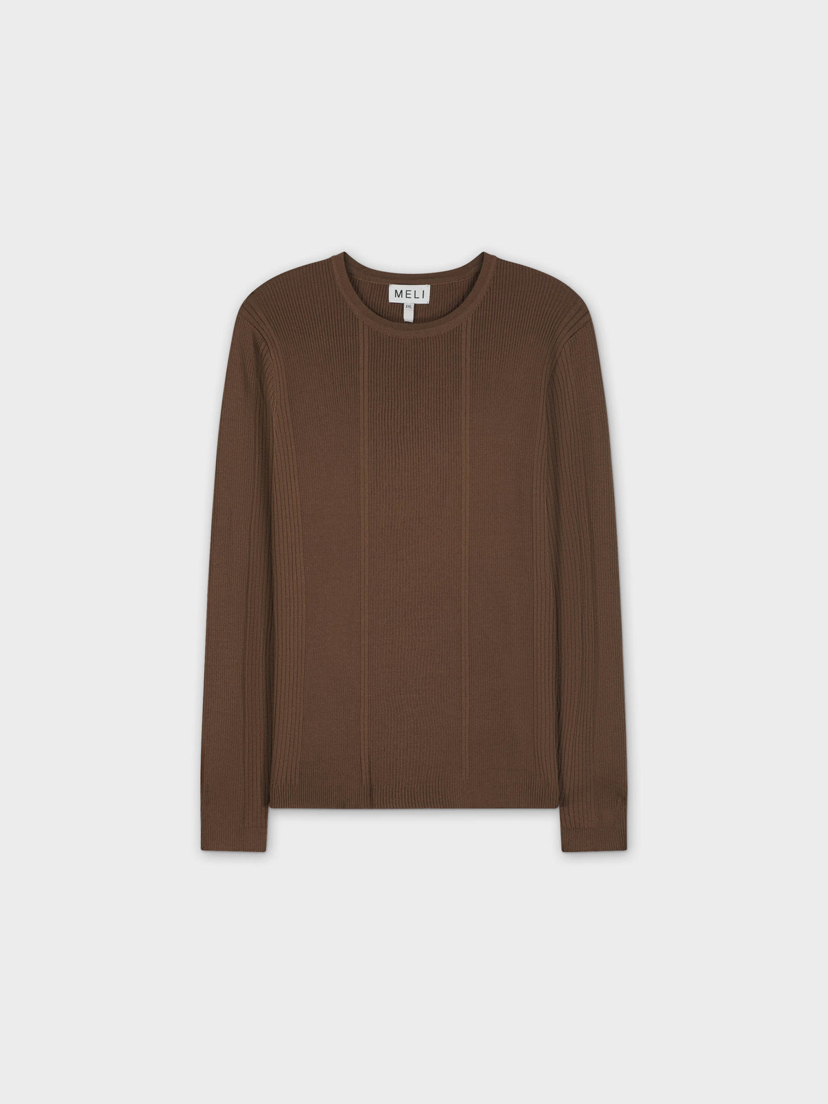 MIXED RIBBED SWEATER-BROWN