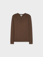 MIXED RIBBED SWEATER-BROWN