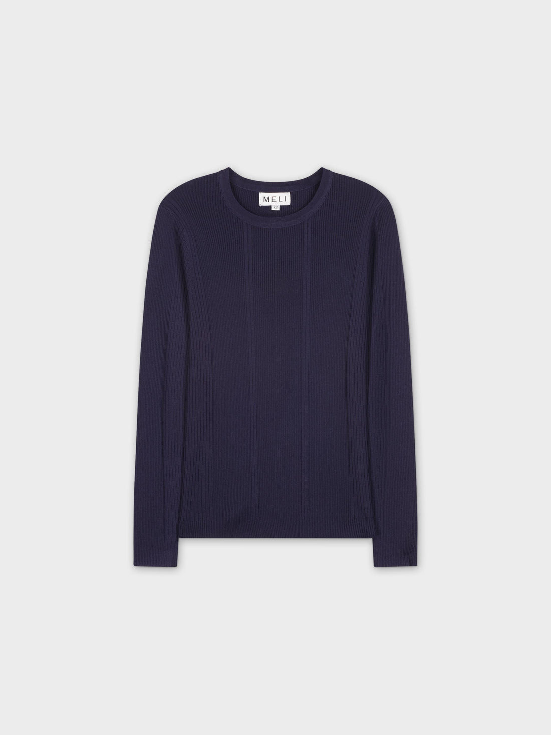 MIXED RIBBED SWEATER-NAVY