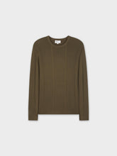 MIXED RIBBED SWEATER-OLIVE