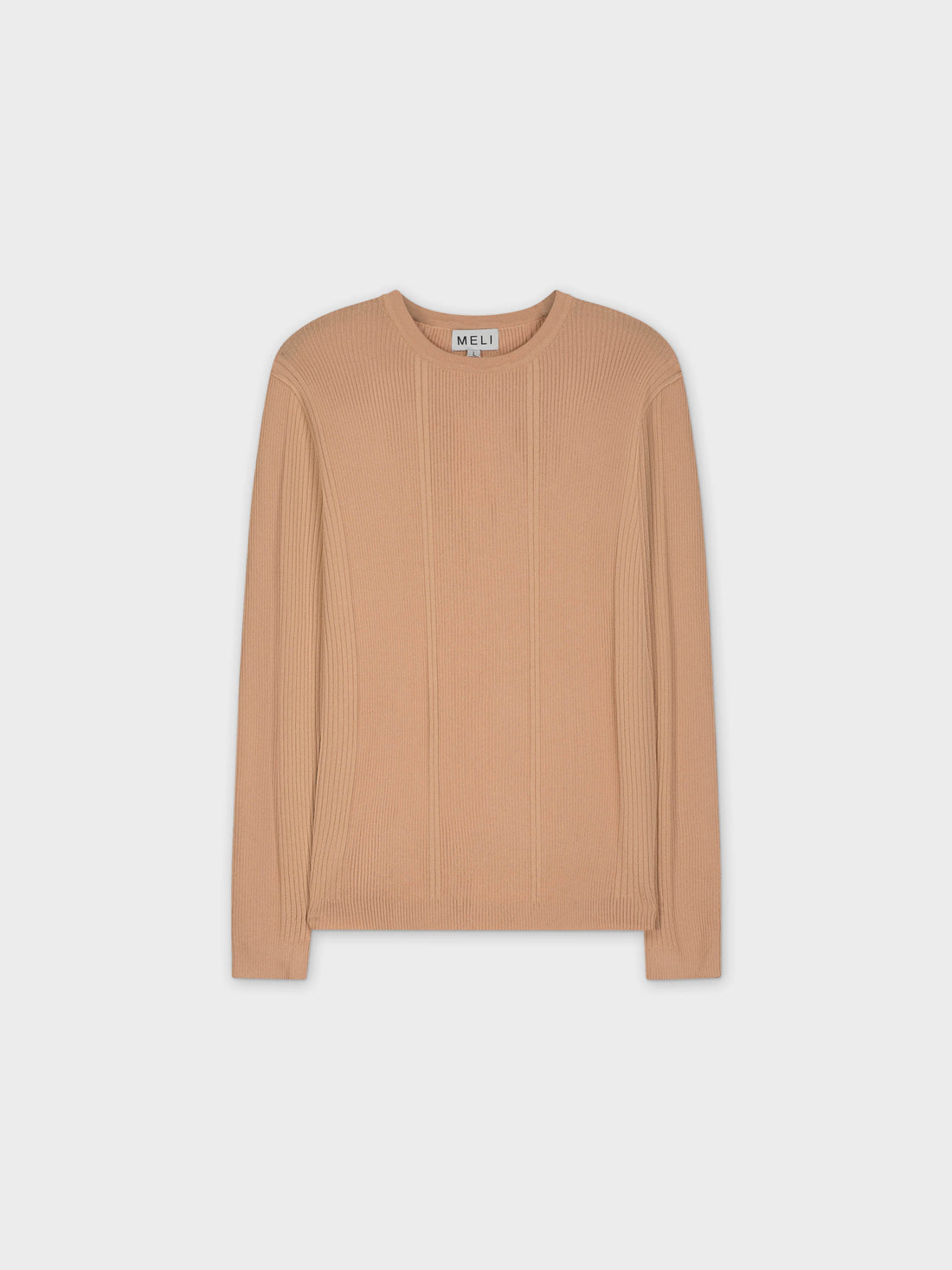 MIXED RIBBED SWEATER-TAN