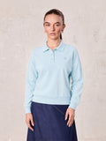 Collared Bomber Tee-Sky Blue