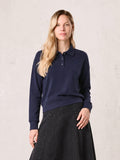 Collared Bomber Tee-Navy