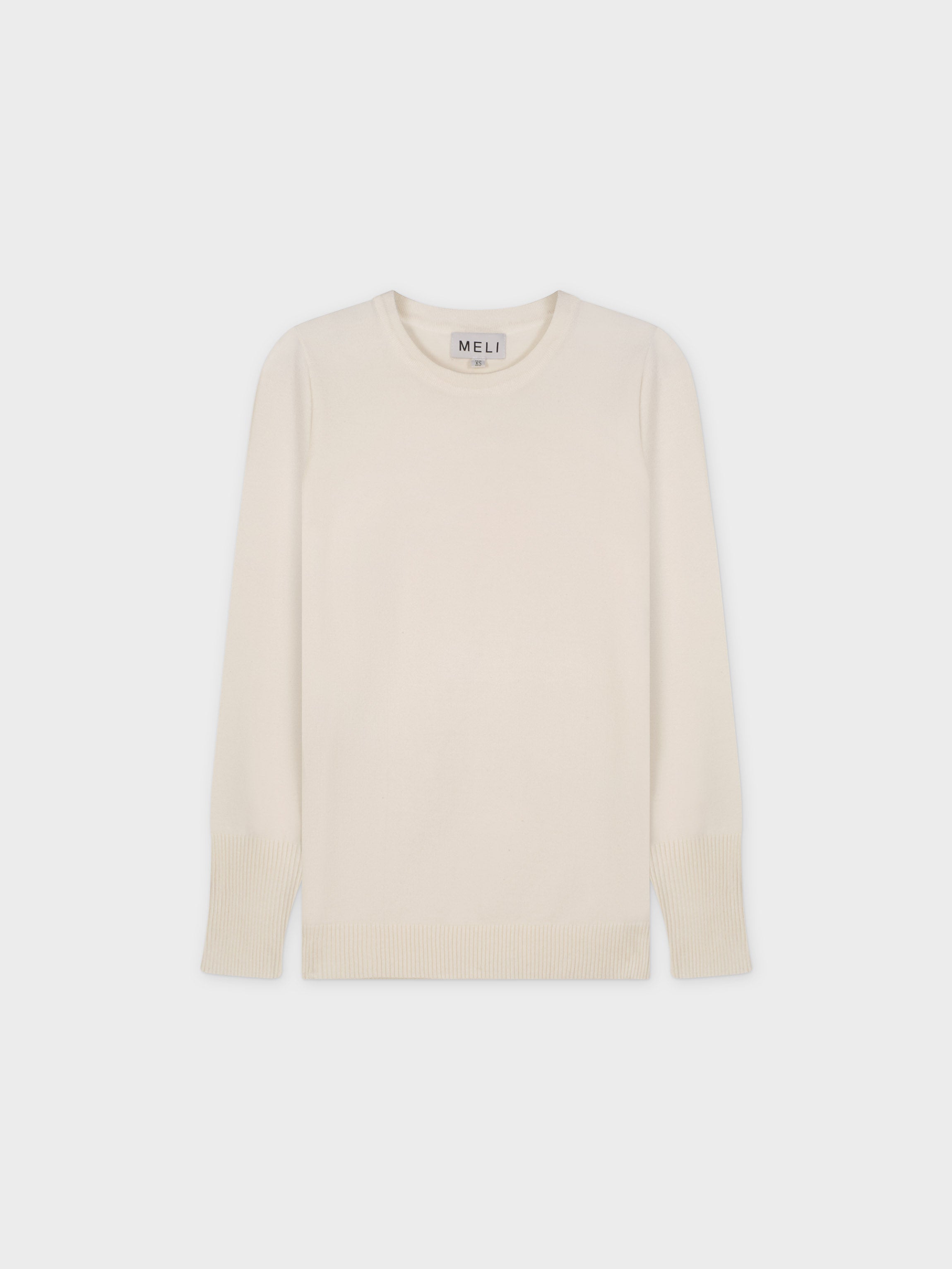 BASIC CREW SWEATER (LS) - CREAM