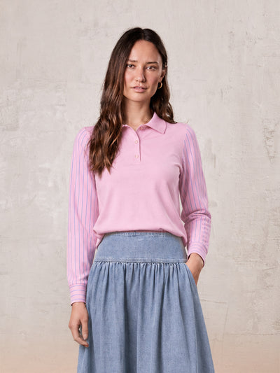 Shirt Back Polo T-Shirt-Pink