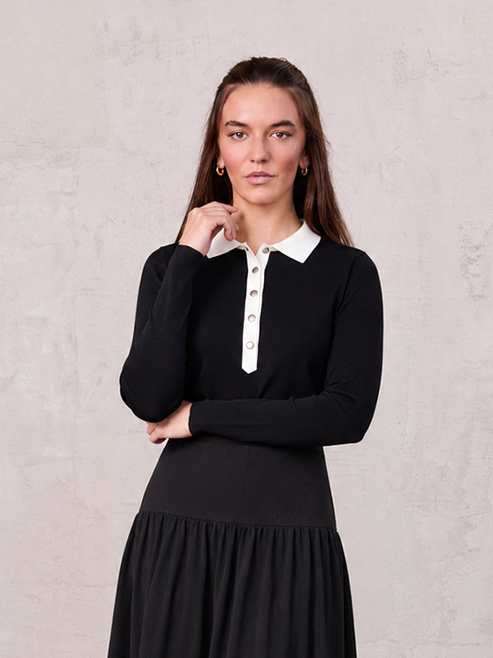 White Collar Polo-Black