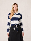 Striped Tie Bottom T-Shirt-Navy