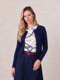 Crop T-Shirt Cardigan-Navy