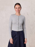 Crop T-Shirt Cardigan-Heathered Grey