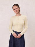Crop T-Shirt Cardigan-Yellow