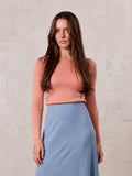 Basic High V Tee LS-Coral