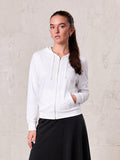 ZIP UP HOODIE-WHITE