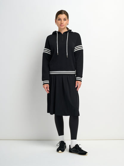 Elastic Waist Tshirt Skirt - Black 24"