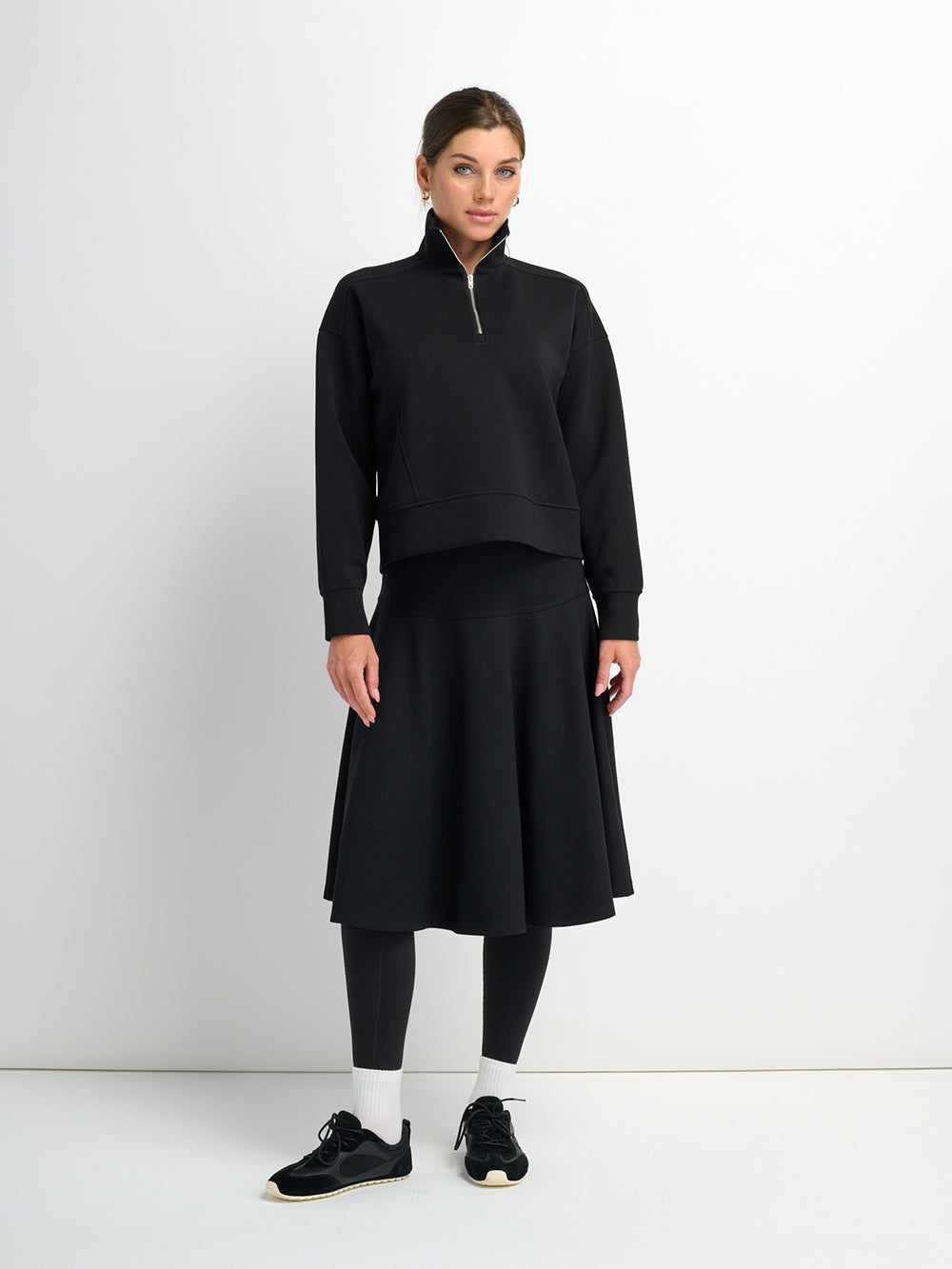 Drop Waist Ponte Skirt - Black 26"