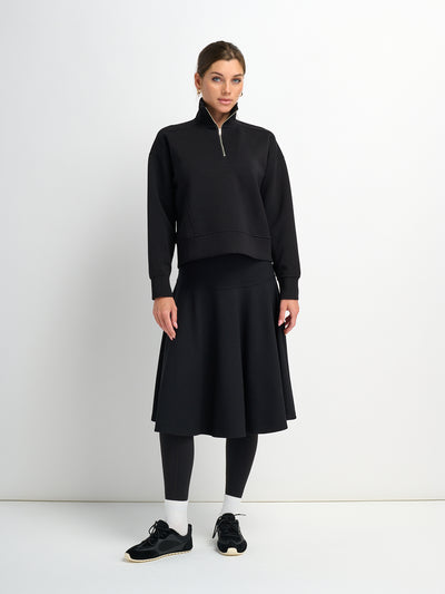 Drop Waist Ponte Skirt - Black 26"