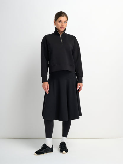 Drop Waist Ponte Skirt - Black 26"