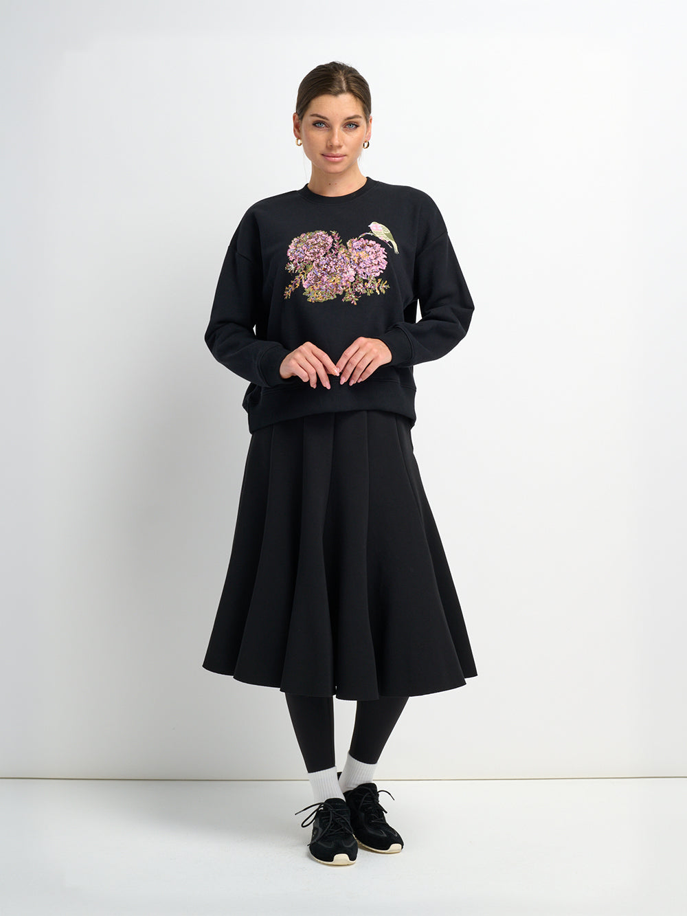 Short Flare Skirt 26"-Black