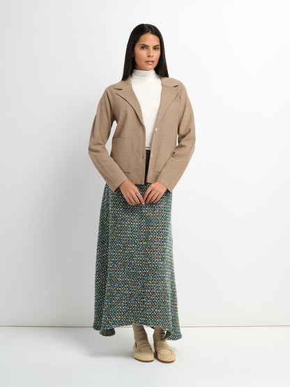 Knit Boxy Blazer - Camel