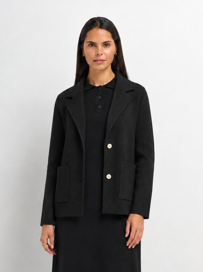 Knit Boxy Blazer - Black