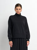 Funnel Neck Sweatshirt - Black