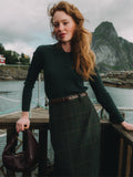 Ribbed Polo Sweater - Green/Grey Stripe