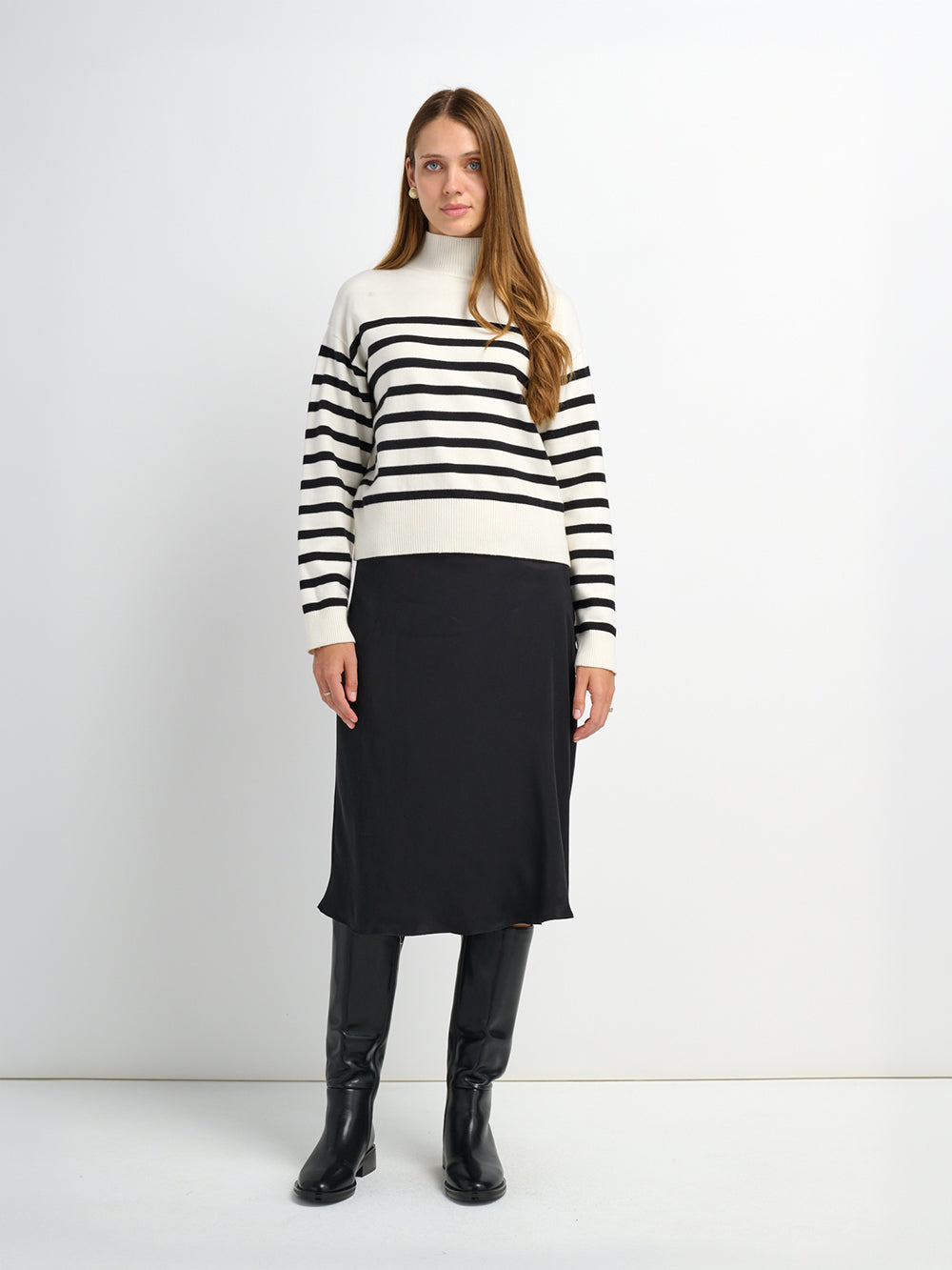 Nautical Stripe Sweater - White/Black