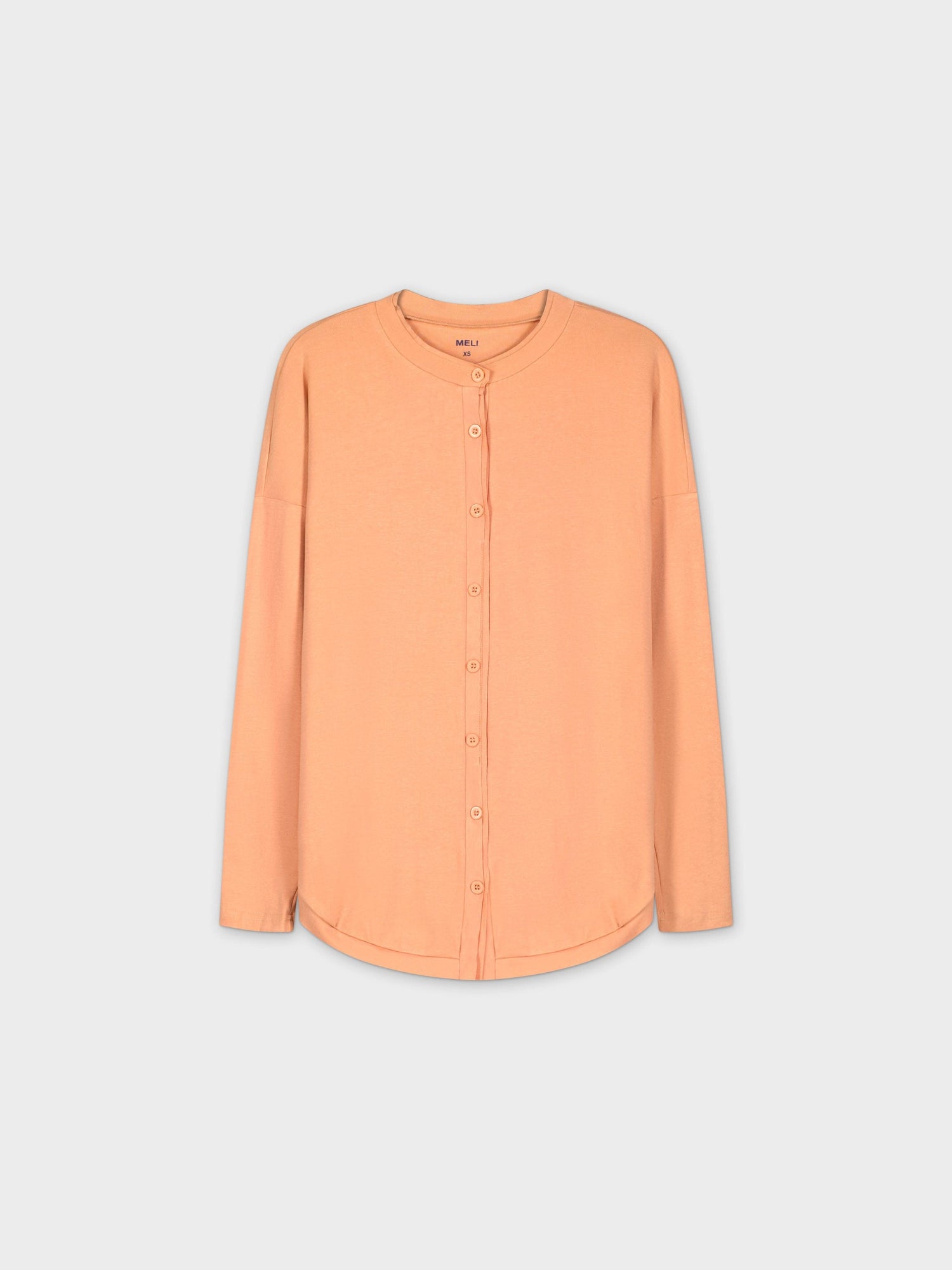 BUTTON DOWN TEE-PEACH