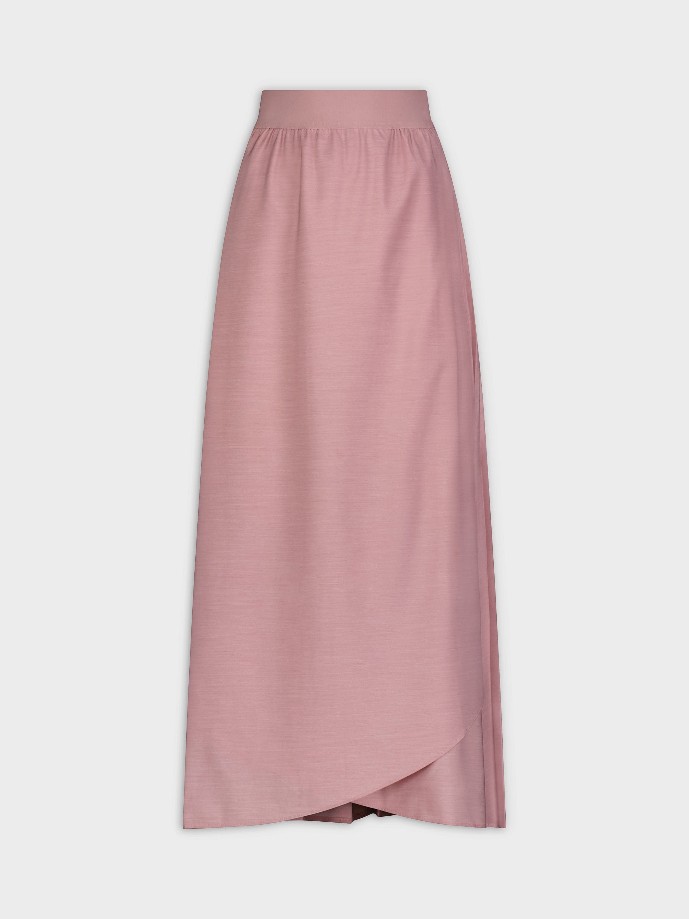 FLAT FRONT PLEATED SKIRT 35&quot;-PINK