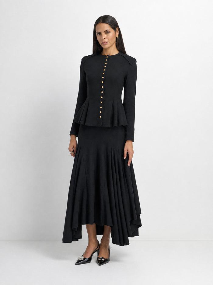 Midi Flare Skirt - Black